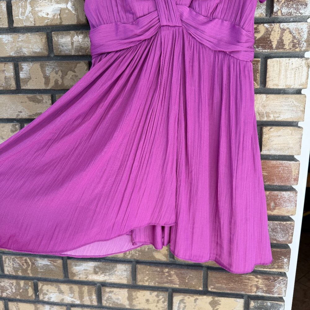 By Anthropologie Amethyst Purple Satin Mini Dress 8 - Picture 4 of 15